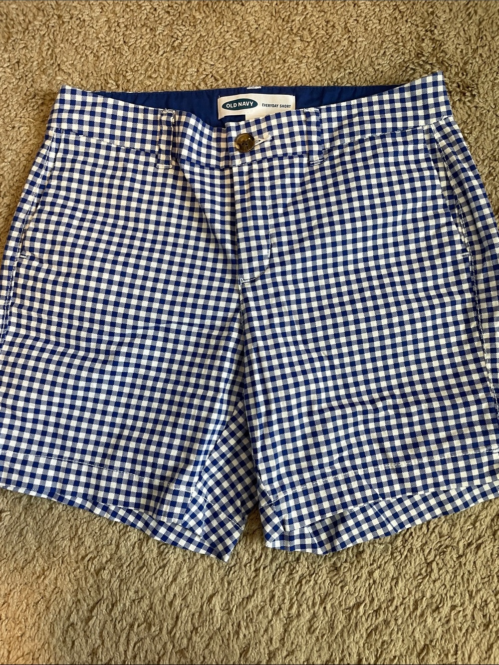 Old Navy blue and white checkered shorts